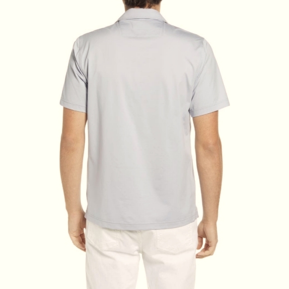 Bugatchi Cotton Jacquard Polo Shirt Grey Short Sleeve Size M - Picture 2 of 15